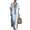 Light Blue 08, variant on Jumpsuits for Women 2-Piece Set, V-Neck Collared Blouse with Contrast Trim + Elastic Waist Wide Leg Pants with Side Stripe, Casual Summer Outfit Workout Tops for Women