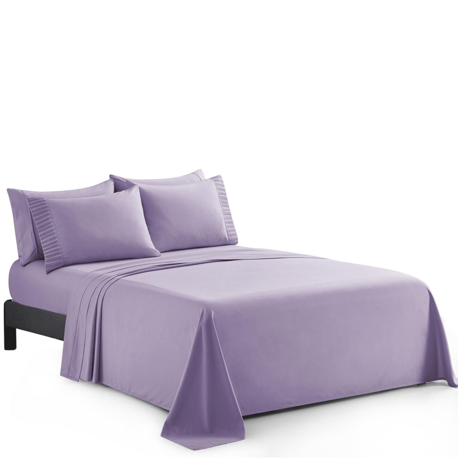 Literie Marina Décoration en rayonne de bambou ultra douce et soyeuse, toutes saisons, couleur violet