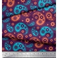 thumbnail image 3 of Soimoi Purple Rayon Fabric Floral & Paisley Printed Fabric 1 Yard 42 Inch Wide, 3 of 3
