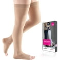 thumbnail image 6 of mediven plus for Men & Women, 20-30 mmHg Thigh High w/Beaded Silicone Top Band Open Toe Compression Stockings, Beige, III-Petite, 6 of 11