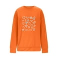 thumbnail image 5 of Mceream Chandails de la Saint-Valentin pour Femmes Mode Décontractée Imprimé Cœur Graphique Manches Longues Chemises Surdimensionnées Col Rond Chandail Hauts Grande Taille Orange TTG, 5 of 5