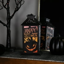 Northlight LED Lighted Jack-O-Lantern Happy Halloween Lantern - 11" - Black