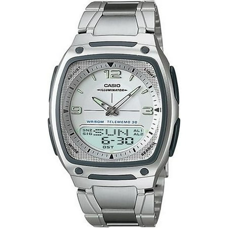 UPC 079767836368 product image for Casio Men's Stainless Steel Analog-Digital Sport Watch, White Dial AW81D-7AV | upcitemdb.com