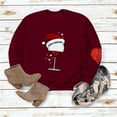 thumbnail image 4 of CEHVOM Automne et Hiver Femmes Chandail de Noël Imprimé Col Rond Manches Longues Blouse Unie Hauts Chandails, 4 of 4