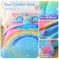 thumbnail image 4 of OKKEEY 6 Pcs Girls Kids Comforter Set Queen Size, Pink Blue Gradient Star Rainbow Bed in a Bag with Sheets, Soft Microfiber Bedding Set for Bedroom Decor, 4 of 9