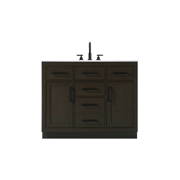 Elegant Kitchen and Bath Alden 42 inch Single Bathroom Vanity in Mocha Brown