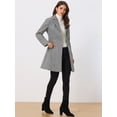 thumbnail image 2 of Abrigos largos de invierno con solapa con muesca y un solo pecho para mujer Gris Claro S, 2 of 6