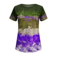 thumbnail image 4 of Dyegold Womens Summer Casual T-Shirts Round Neck Floral Printed Short Sleeve Graphic Tee Tops Loose Fitting Comfy Tunic Tops, 4 of 5