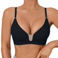 thumbnail image 2 of Womens Deep V Bras Wireless Comfortable Bra JIANLAI Women's Wirefree V Neck Seamless Everyday Bra, Adjustable Thin Straps Padded Invisible Basic Bralette, 2 of 6