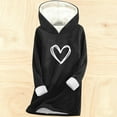 thumbnail image 4 of FNFYFH Hoodies for Women Thermal Fleece Liend Graphic Hoodie Hooded Pullover Sweatshirt Thickened Cozy Loungewear Winter Tunic Tops, 4 of 5