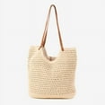 thumbnail image 1 of Firefly hope Bolso de hombro tejido para mujer, bolso de mano y neceser, elegante bolso de playa de verano, 15,7 x 12,59 x 0,78 pulgadas (beige)., 1 of 5