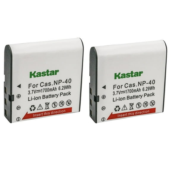 Kastar 2-Pack Battery CNP40 Replacement for Casio Exilim Zoom EX-Z1080, Exilim Zoom EX-Z1200, Exilim Zoom EX-Z200, Exilim Zoom EX-Z30, Exilim Zoom EX-Z300, Exilim Zoom EX-Z40 Camera