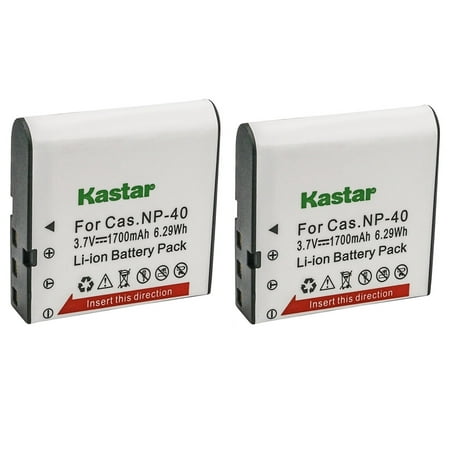 Image of Kastar 2-Pack Battery CNP40 Replacement for Casio Exilim Zoom EX-Z450 Exilim Zoom EX-Z50 Exilim Zoom EX-Z500 Exilim Zoom EX-Z55 Exilim Zoom EX-Z57 Exilim Zoom EX-Z600 Camera
