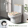 thumbnail image 4 of HELLHERO Cozy Toilet Dust Cover Set Elastic Bottom Polyester Fabric, Adjustable, Fits All Toilet Shapes U-Shaped, Deer Snowflakes, 4 of 8