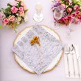 thumbnail image 2 of Balsa Circle 20x20 in Silver Sequined Geometric Design Tulle Net Fabric Table Napkin Party Events Decorations Supplies, 2 of 8