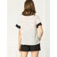 thumbnail image 5 of Blusa de lunares Allegra K manga corta con cuello Peter Pan en contraste vintage para mujer Beige L, 5 of 6