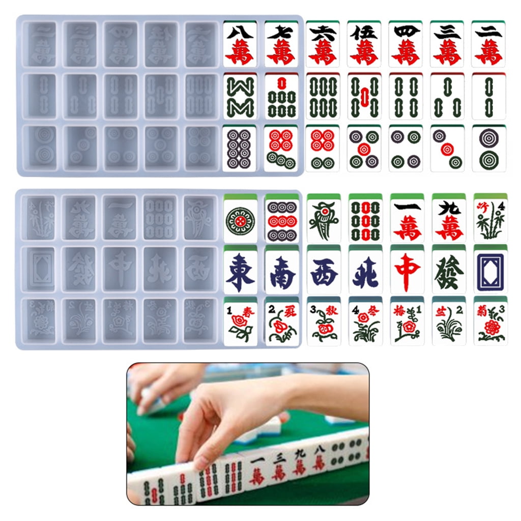 WINDLAND Crystal Epoxy Resin Mold for Creative Mahjong Silicone Mould DIY Crafts Jewelry
