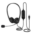 thumbnail image 1 of HLONK USB Headset with Microphone Noise Cancelling  Stereo Computer Headphones with Boom Mic & Volume Controls  Wired Over Ear Headphone for PC  Laptop  Call Center  Business  Office  Sky, 1 of 9