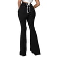 thumbnail image 4 of uublik Straight Jeans for Women High Waisted Pull On Bell Bottom Jeans Trendy Elastic Denim Pants, Black, 4 of 5