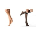 thumbnail image 1 of Lot de 2 (Noir 1 Pce et Beige 1 Pce) Multipack Chaussettes Aid pour Femmes, Collants Transparents Jusqu'aux Genoux avec Bout Renforcé, Chaussettes de Randonnée pour Femmes, Bas en Nylon 20D pour Femmes, 1 of 6
