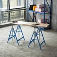 thumbnail image 2 of HOMCOM Adjustable Telescopic Builders Trestle,Folding Saw Horse Tool, Blue, 2 of 10