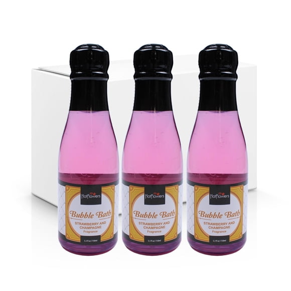 Baño de burbujas perfumado con flores calientes - Productos de espuma de baño para mujeres y hombres - Espuma relajante e hidratante para adultos - Botella especial pequeña en forma de champán para ma