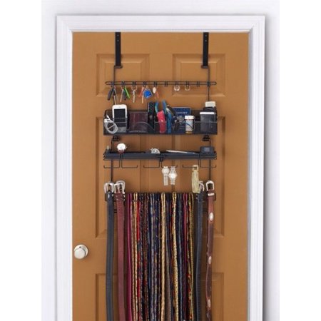 Longstem Tie Belt Rack Closet Valet Accessory Organizer in Black