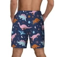 thumbnail image 4 of Balery Dinosaur Mens Swim Trunks Swim Shorts for Men Quick Dry Inseam Beach Shorts with Compression Liner Pocket-X-Large, 4 of 9