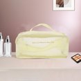 thumbnail image 5 of 1 Pc Large Capacity Makeup Bag for Vacation Beige Mesh Fabric, 5 of 6