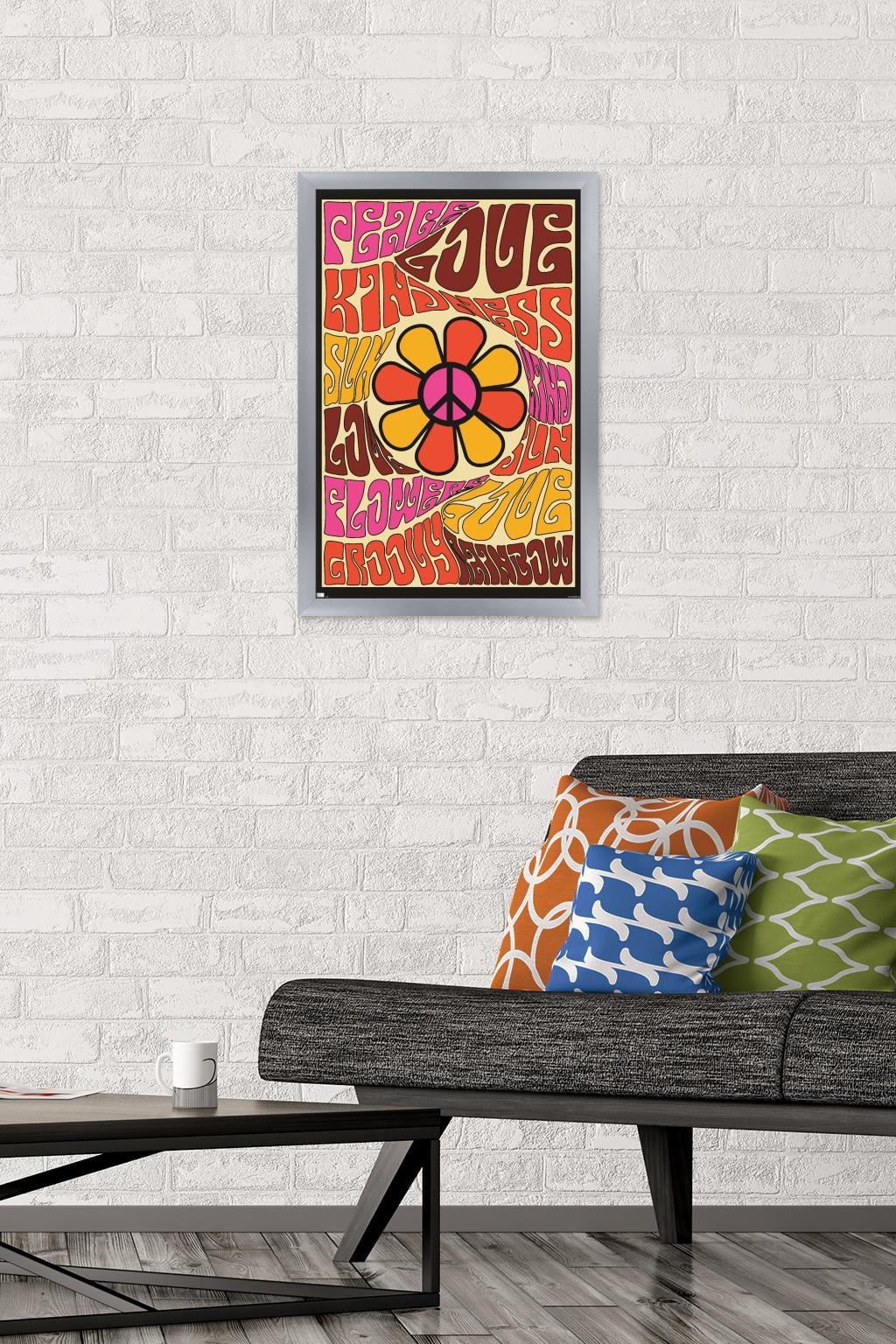 Peace, Love, and Kindness Wall Poster, 14.725" x 22.375" Framed