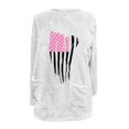 thumbnail image 4 of Jsaierl T-Shirts Cancer du Sein pour Femmes Hiver Longs Hauts en Polaire Duveteuse Mode Graphique Blouses Chaudes Manches Longues Col Rond Pull avec Poches, 4 of 4