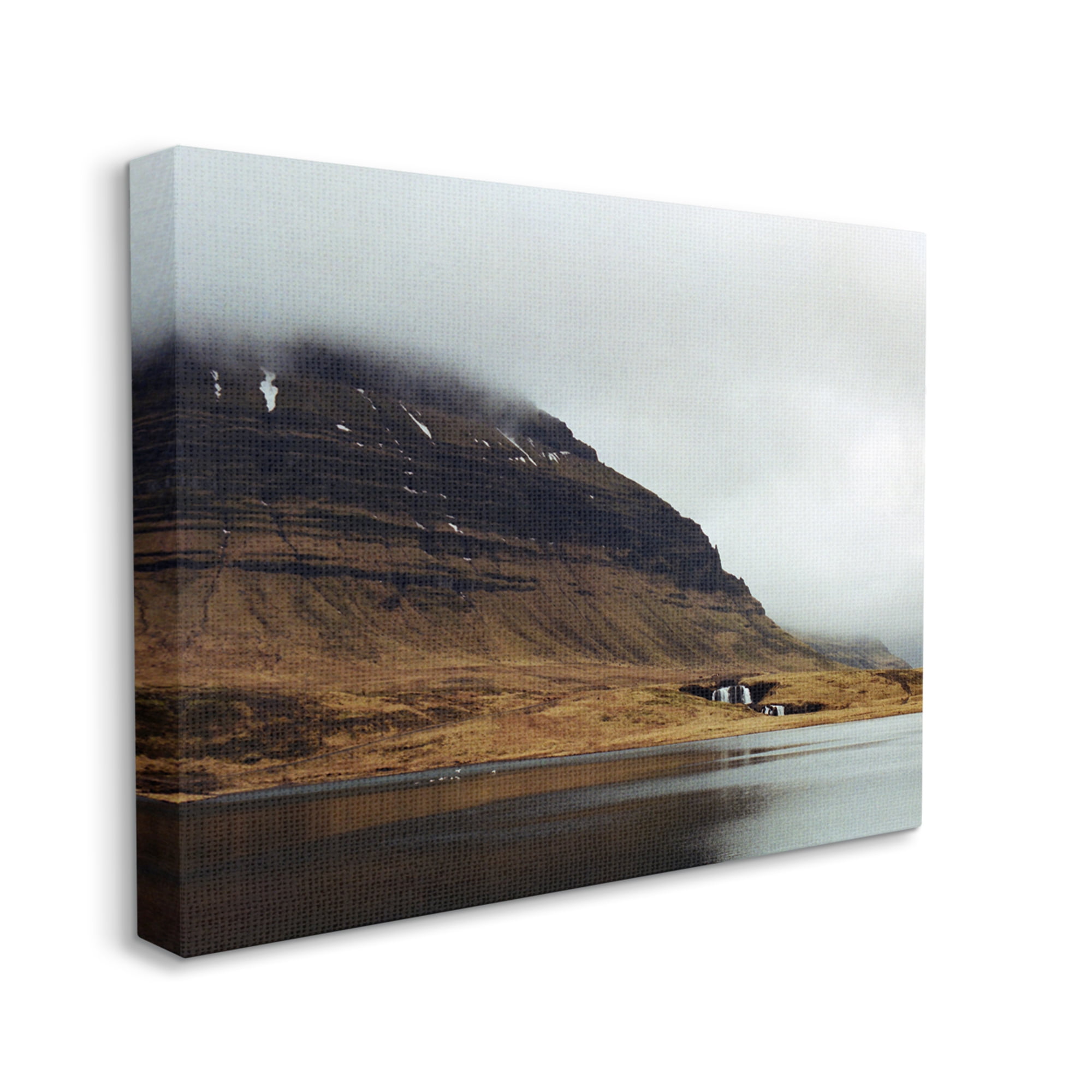 Stupell Industries Lake Side Cliffs Looming Fog Plateau Landscape Photograph Gallery Wrapped Canvas Print Wall Art, Design by Lynann Colligan