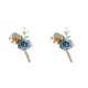 thumbnail image 3 of Qarigey Flores de boda artificiales fijas de forma estable en el ojal para el novio ojal en el ojal Morandi Blue Morandi Azul 2piezas, 3 of 6