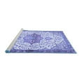thumbnail image 2 of Ahgly Company Machine Washable Indoor Square Medallion Blue Traditional Area Rugs, 6' Square, 2 of 4