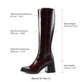 thumbnail image 2 of BURUDANI Women Chunky-Heel Square-Toe Knee-High Tall Boots Side-Zip Fashion Boots, 2 of 7