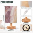 thumbnail image 3 of Pink and Gold Marble Bedside Table Lamp LED Warm Lights with USB Charging Port Retro Cylinder Desk Lamps, 3 of 7