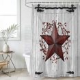 thumbnail image 4 of Shower Curtain Red Barn Star Berry Bathroom Curtains with Hooks, Waterproof Fabric Rustic Farmhouse Door Wall Bath Shower Curtains Set for Bathroom Bathtubs Decor 36x72 Inch, 4 of 9