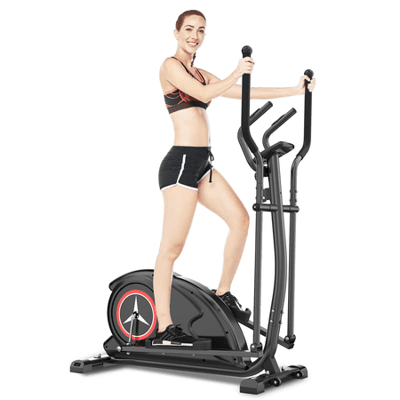 SKONYON Home Gym Elliptical Exercise Machine w 8 Magnetic Resistance Levels 265lb Cap