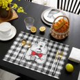 thumbnail image 3 of Groundhog Day Placemats Set of 8, Red Bow Knot Black Checkered Placemats for Dining Table, Place Mats for Kitchen Tabletop, Waterproof Wipeable Dining Table Mats Set, 3 of 9