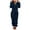 Dark Blue, variant on Jackets for Womens Jumpsuit Long Sleeve Pajamas Solid Color Zipper Loose Fit Hooded Winter Warm Rompe Cute Ears Sleepwear Tops Beige,S