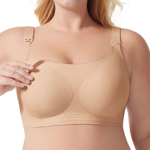 Lixiuxyad Back Less Bra Women's Light Solid Color Thin Adjustable Shoulder Strap Sagging Maternity Breastfeeding Bra