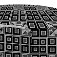 thumbnail image 3 of Geometric Pouf Cover with Zipper, Ornamental Concentric Aligned Black and White Trapped Quadrangulars, Soft Decorative Fabric Unstuffed Case, 30" W X 17.3" L, Black Grey and White, by Ambesonne, 3 of 5