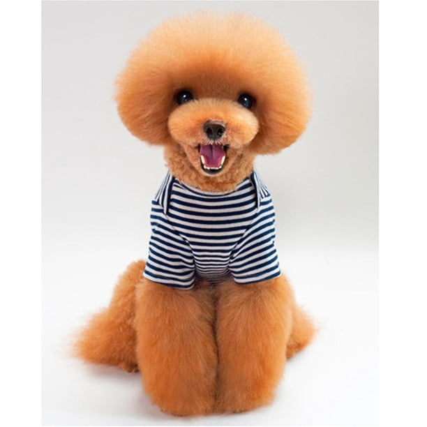 Ropa Mascotas Camiseta Rayada Perro Gato Complimentos Disfraz Suave Elegante - Azul, S Blues Salvador Camiseta rayada del perro