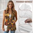 thumbnail image 6 of Uorisanigo Autumn Leaf Womens Vest Waistcoat Sleeveless Women's Suit Vest with Pockets Size S Open Front V Neck Vests Top Elegant Outerwear, 6 of 7