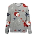 thumbnail image 4 of Lolmot Long Sleeve Tops for Women, Plus Size Christmas Snowman Print Round Neck T-Shirt Funny Holiday Blouse Tunic Tops, 4 of 5
