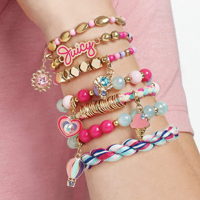 Make It Real - Juicy Couture Pink and Precious Bracelets - DIY Charm  Bracelet Making Kit - Friendship Bracelet Kit with Charms, Beads & Cords -  Arts 