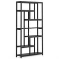 thumbnail image 4 of Demi Bonn 7 Tier Bookshelf, Wood and Metal Bookcase Storage Organizer, 79" Tall Display Standing Shelf Unit for Bedroom, Living Room, Black, 4 of 4