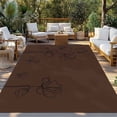 thumbnail image 2 of Brown Flowers Outdoor Rug for Patio/Deck/Porch, Non-Slip Large Area Rug 5 x 8 Ft, Japanese Abstract Floral Plants Simple Art Indoor Outdoor Rugs Washable Area Rugs, Camping Rug Carpet Runner, 2 of 8