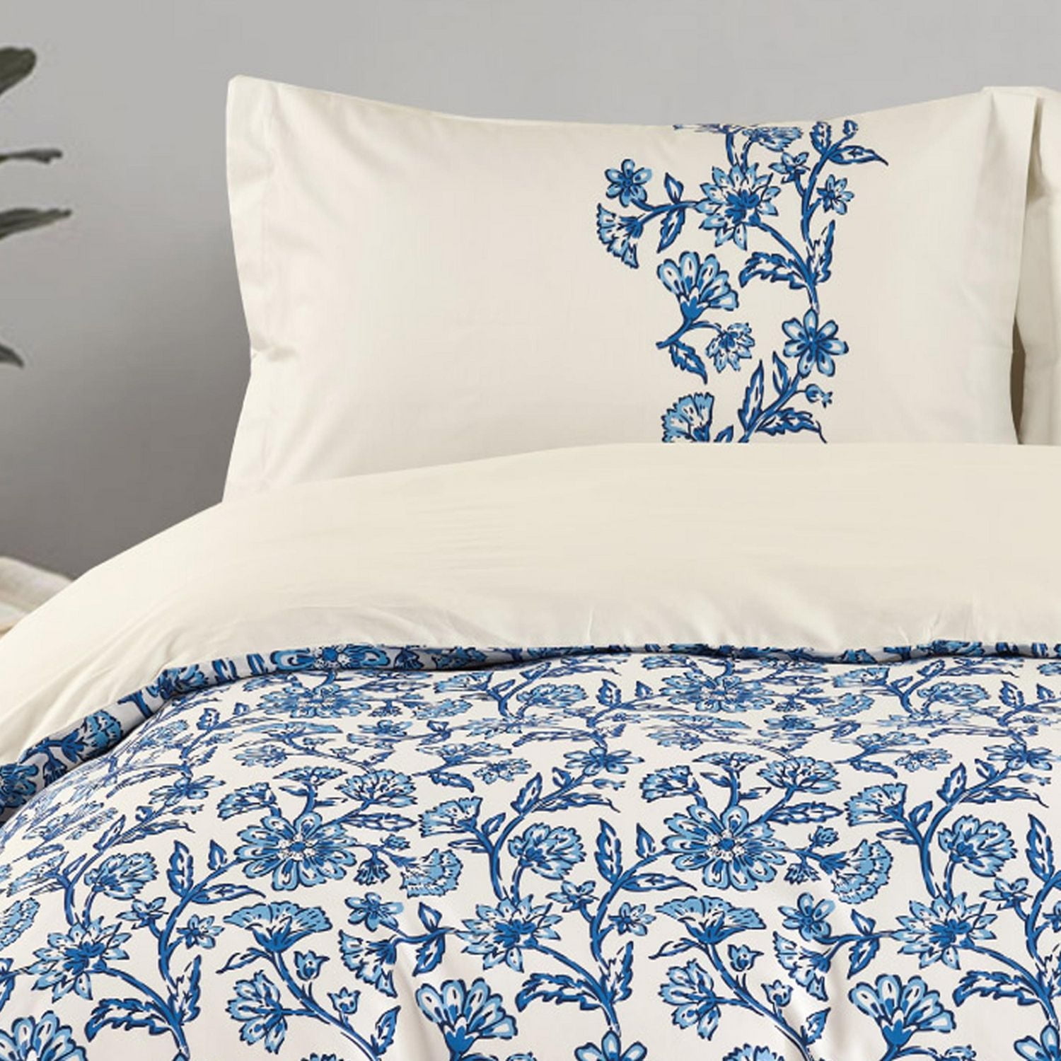 Ensemble de couette 5 pièces Johnson Home - Coton 200 fils, comprend des taies d'oreiller et des coussins décoratifs