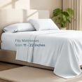 thumbnail image 3 of Bare Home 22" Extra Deep Pocket Sheet Set - Premium 1800 Collection - Ultra-Soft - Full, White, 3 of 9